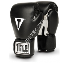 Перчатки Title Boxing Leather черные 12 oz 2048 купить в интернет магазине СпортЛидер